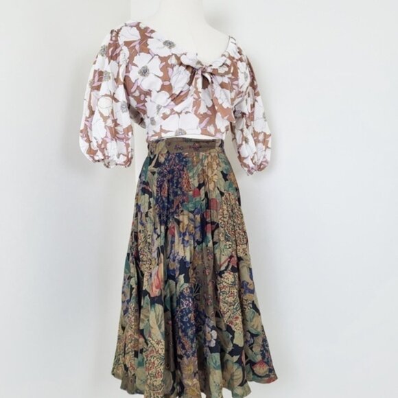 Abercrombie & Fitch Crop Top Puff Sleeve Sweetheart Neckline Short Peasant - Picture 10 of 11